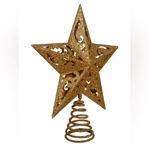 8 inch Gold Glitter Star Tree Topper